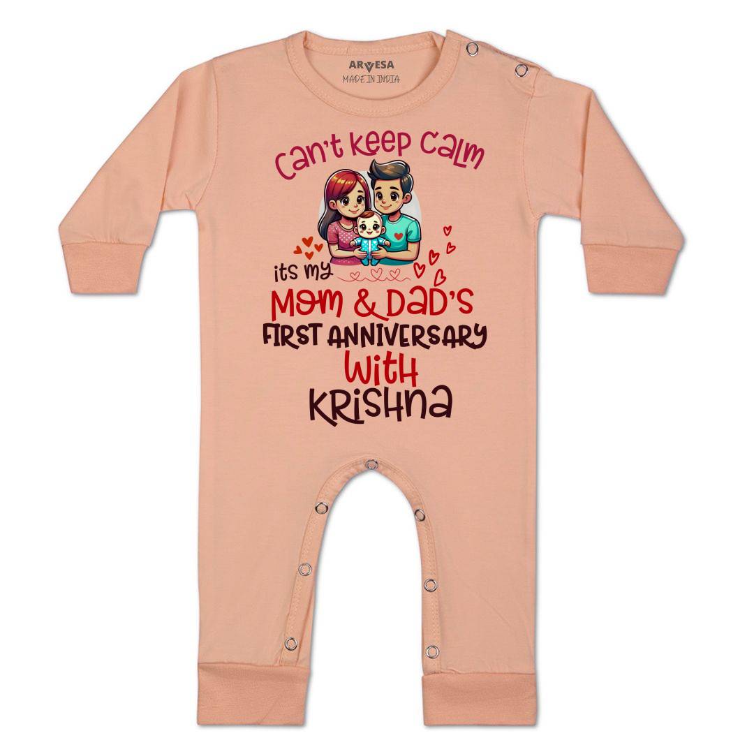 Arvesa First Anniversary With Mom And Dad Baby Boy & Girl Dress