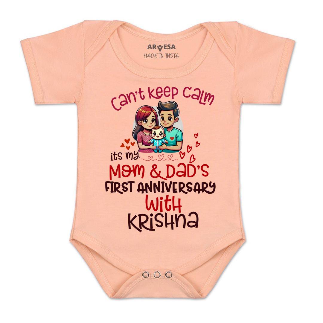 Arvesa First Anniversary With Mom And Dad Baby Boy & Girl Dress