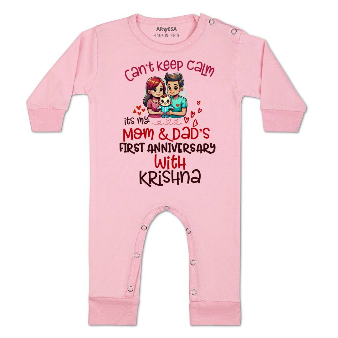 Arvesa First Anniversary With Mom And Dad Baby Boy & Girl Dress
