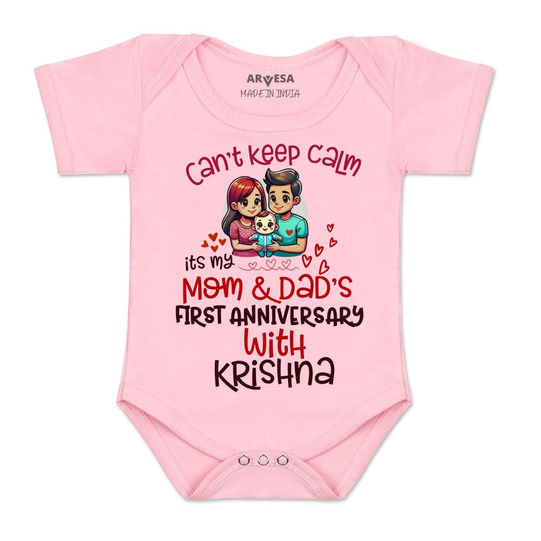Arvesa First Anniversary With Mom And Dad Baby Boy & Girl Dress