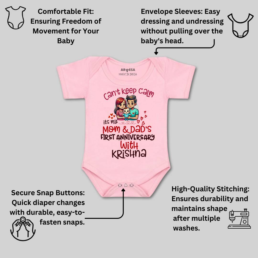 Arvesa First Anniversary With Mom And Dad Baby Boy & Girl Dress