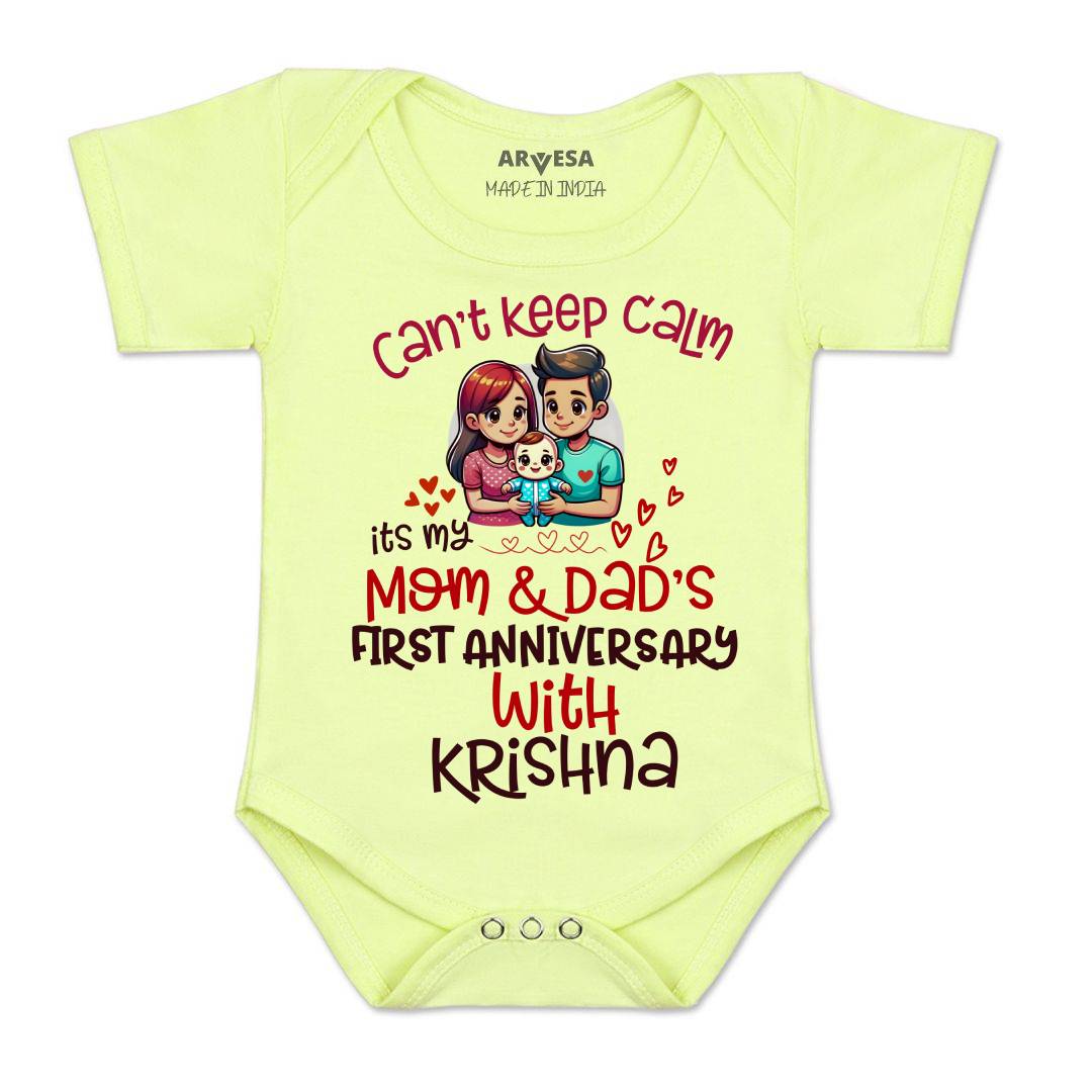 Arvesa First Anniversary With Mom And Dad Baby Boy & Girl Dress