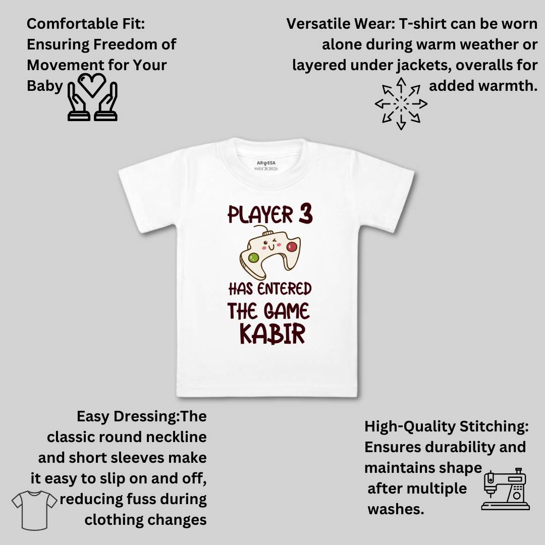 Arvesa Player 3 Entered The Game Baby Boy & Girl Dress