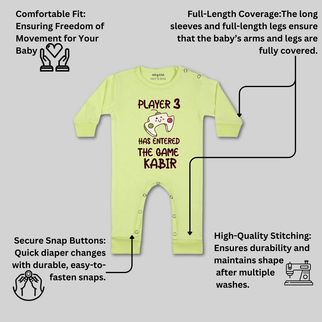 Arvesa Player 3 Entered The Game Baby Boy & Girl Dress