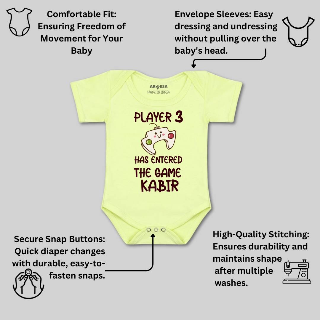Arvesa Player 3 Entered The Game Baby Boy & Girl Dress