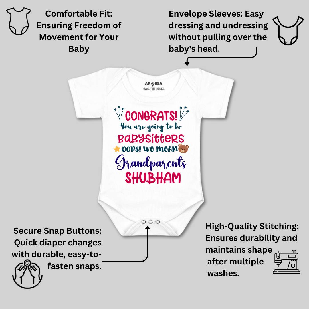 Arvesa Congrats Your Going to Be Grandparents Baby Boy & Girl Dress