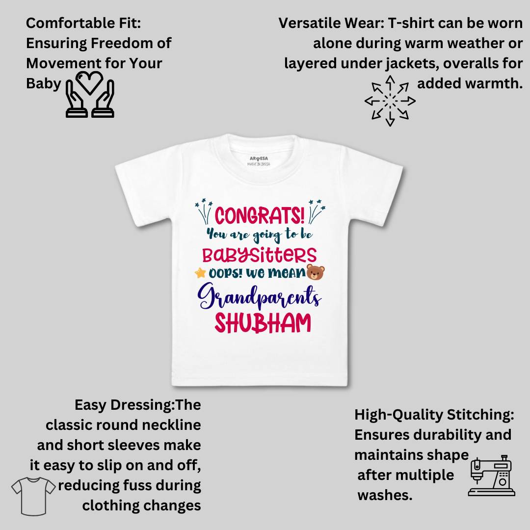 Arvesa Congrats Your Going to Be Grandparents Baby Boy & Girl Dress