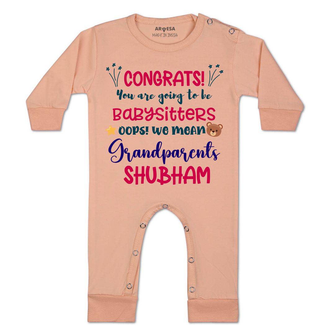 Arvesa Congrats Your Going to Be Grandparents Baby Boy & Girl Dress