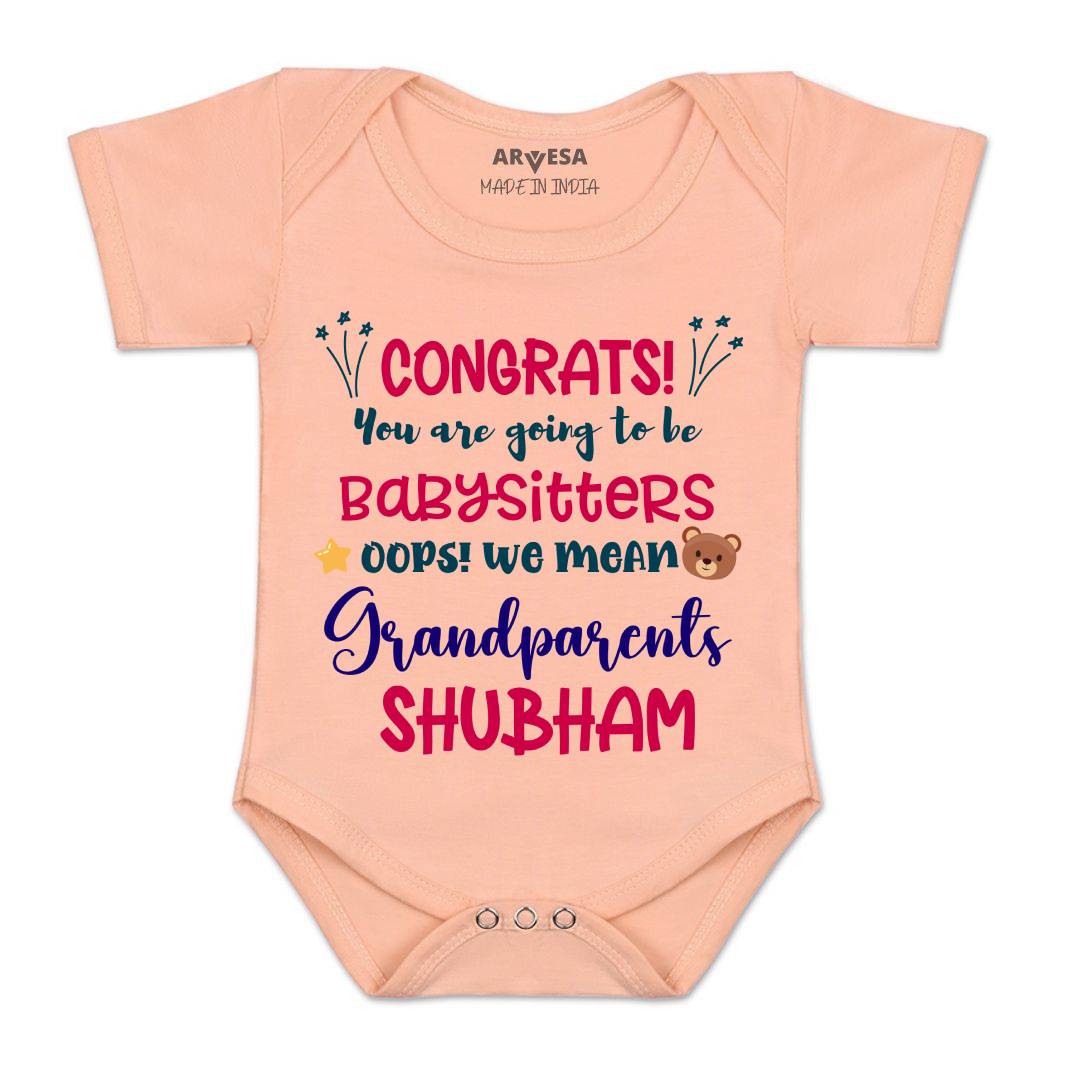 Arvesa Congrats Your Going to Be Grandparents Baby Boy & Girl Dress