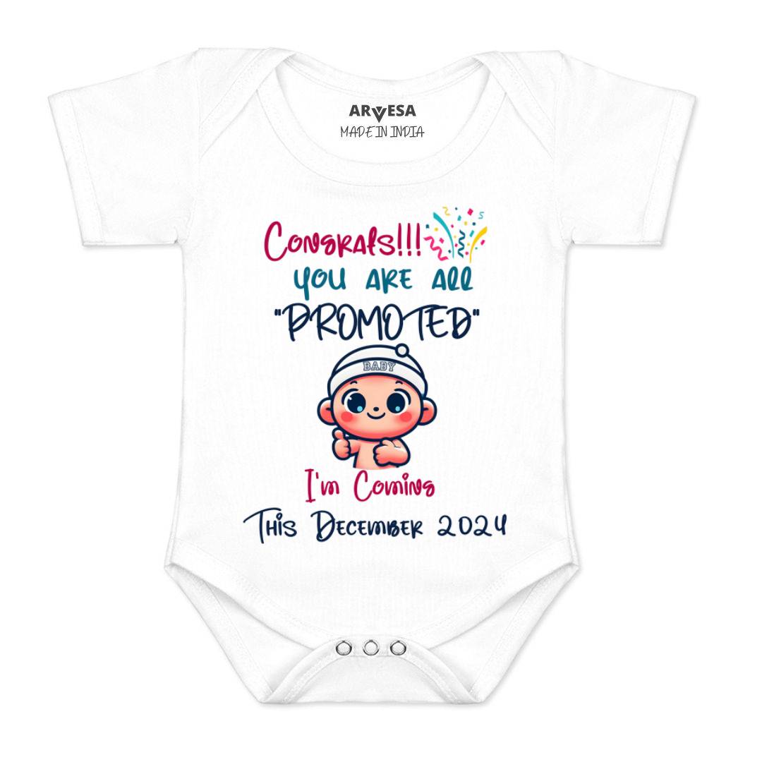 Arvesa Congrats All Are Promoted Coming Soon Baby Boy & Girl Dress