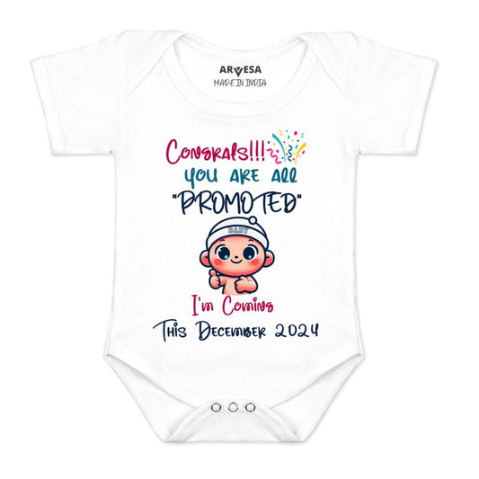 Arvesa Congrats All Are Promoted Coming Soon Baby Boy & Girl Dress