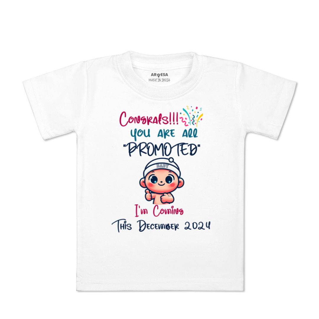 Arvesa Congrats All Are Promoted Coming Soon Baby Boy & Girl Dress