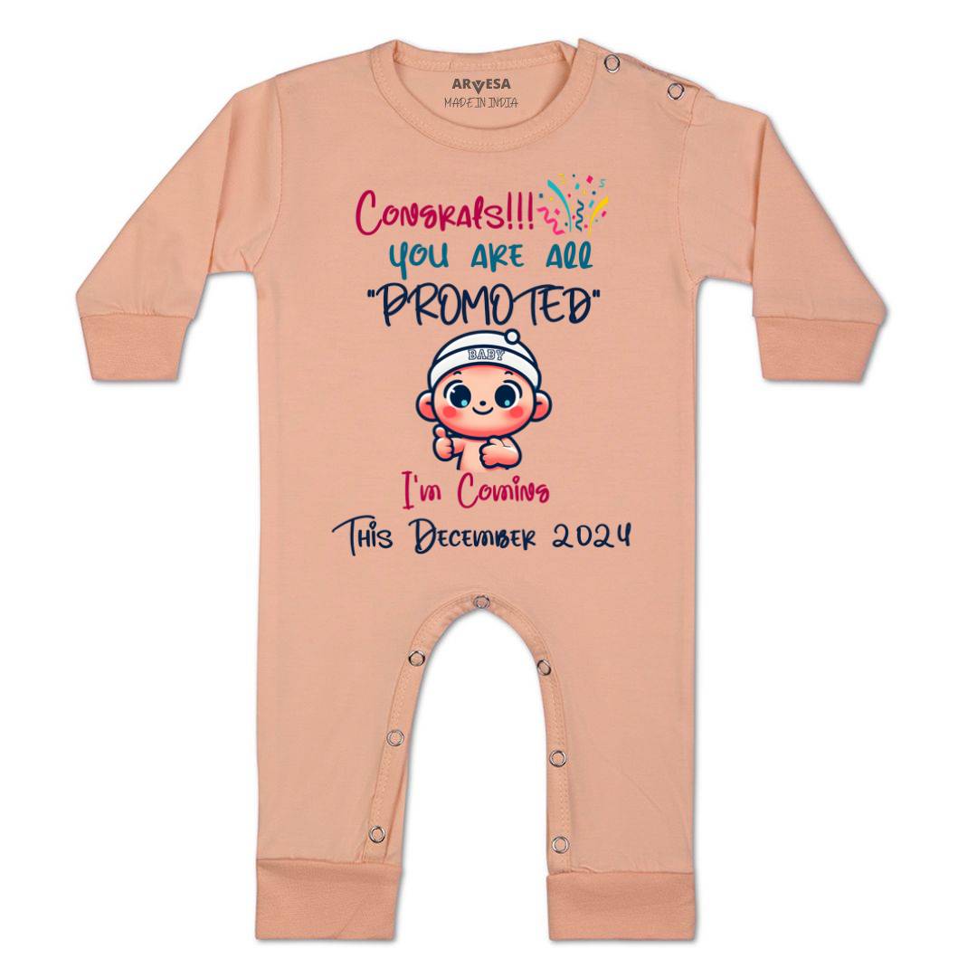 Arvesa Congrats All Are Promoted Coming Soon Baby Boy & Girl Dress