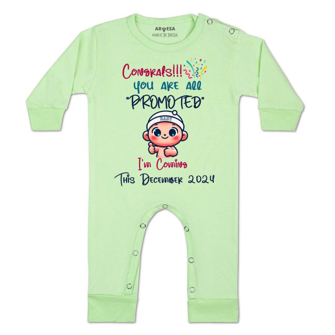 Arvesa Congrats All Are Promoted Coming Soon Baby Boy & Girl Dress