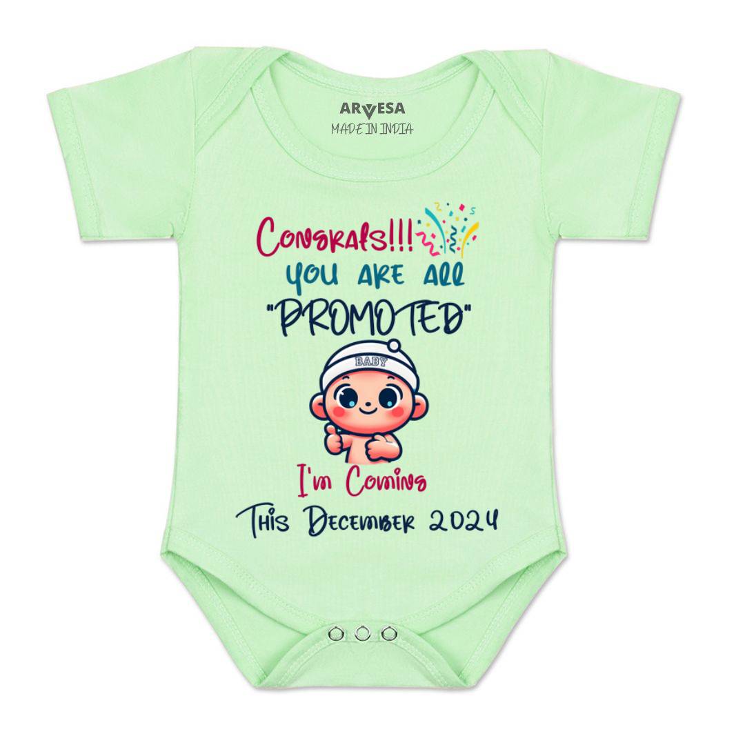 Arvesa Congrats All Are Promoted Coming Soon Baby Boy & Girl Dress