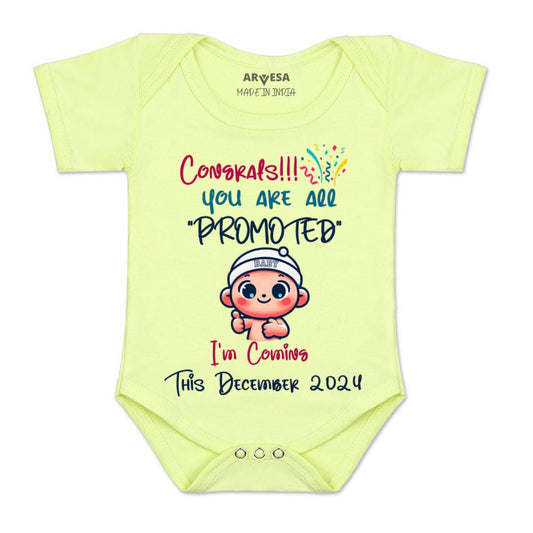 Arvesa Congrats All Are Promoted Coming Soon Baby Boy & Girl Dress