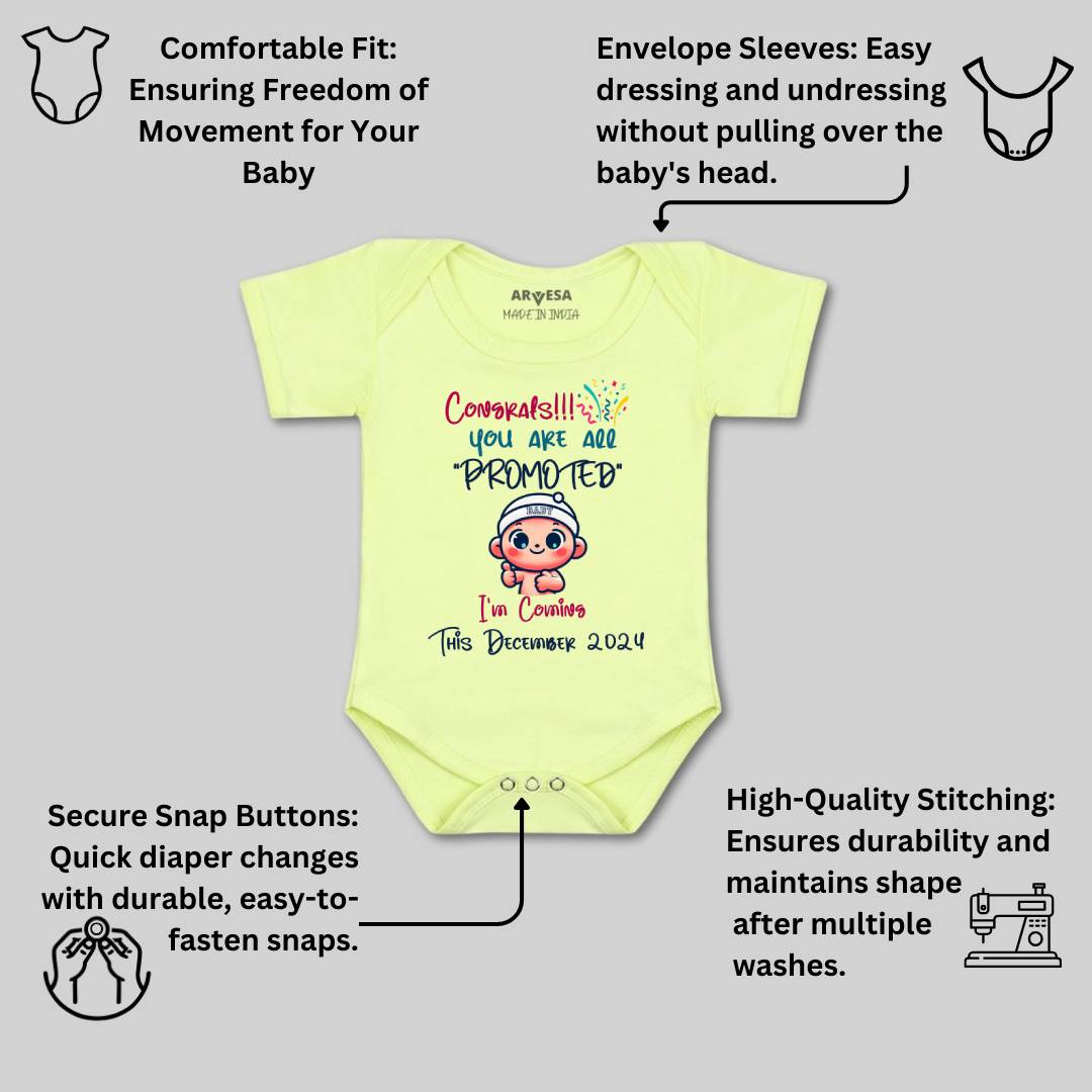 Arvesa Congrats All Are Promoted Coming Soon Baby Boy & Girl Dress