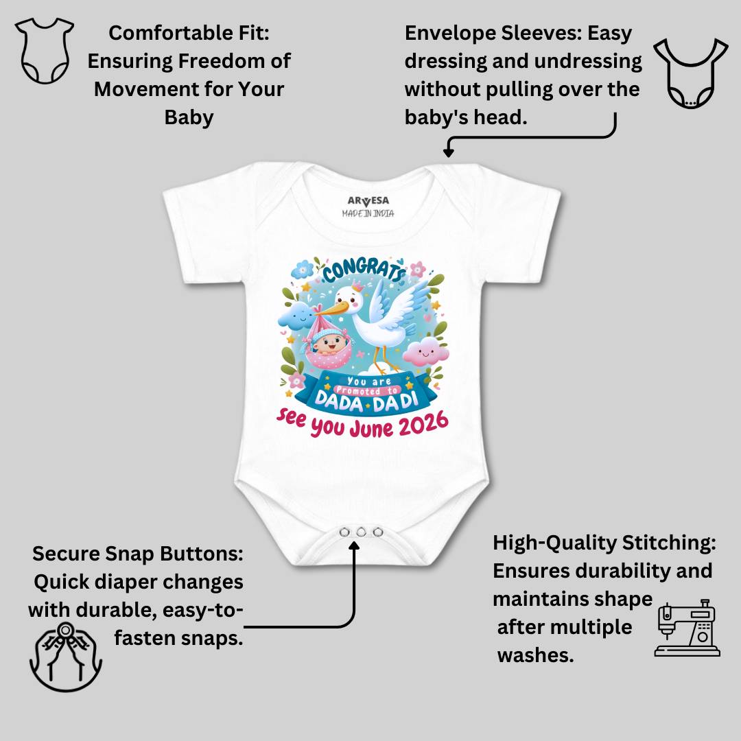 Arvesa Congrats Dada Dadi Baby Boy & Girl Dress