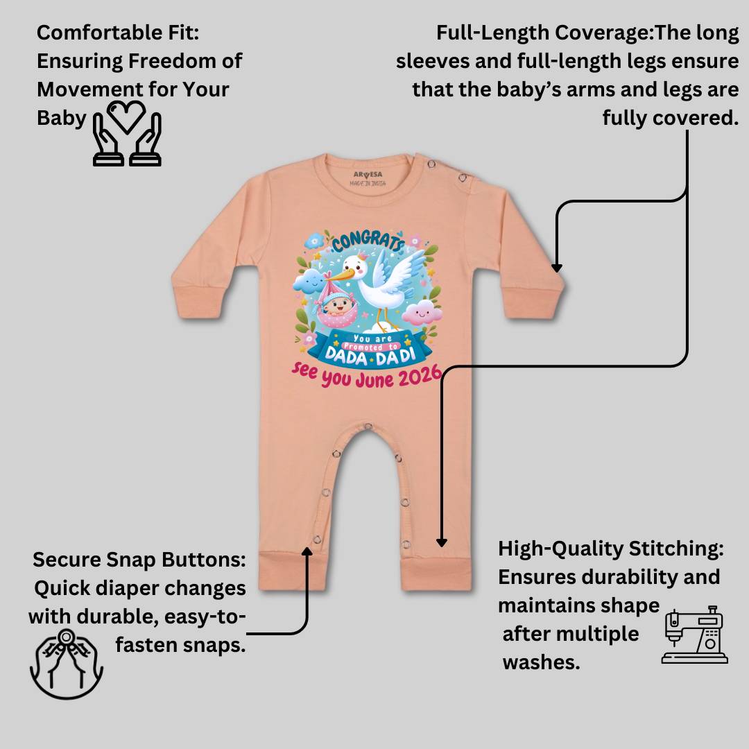 Arvesa Congrats Dada Dadi Baby Boy & Girl Dress