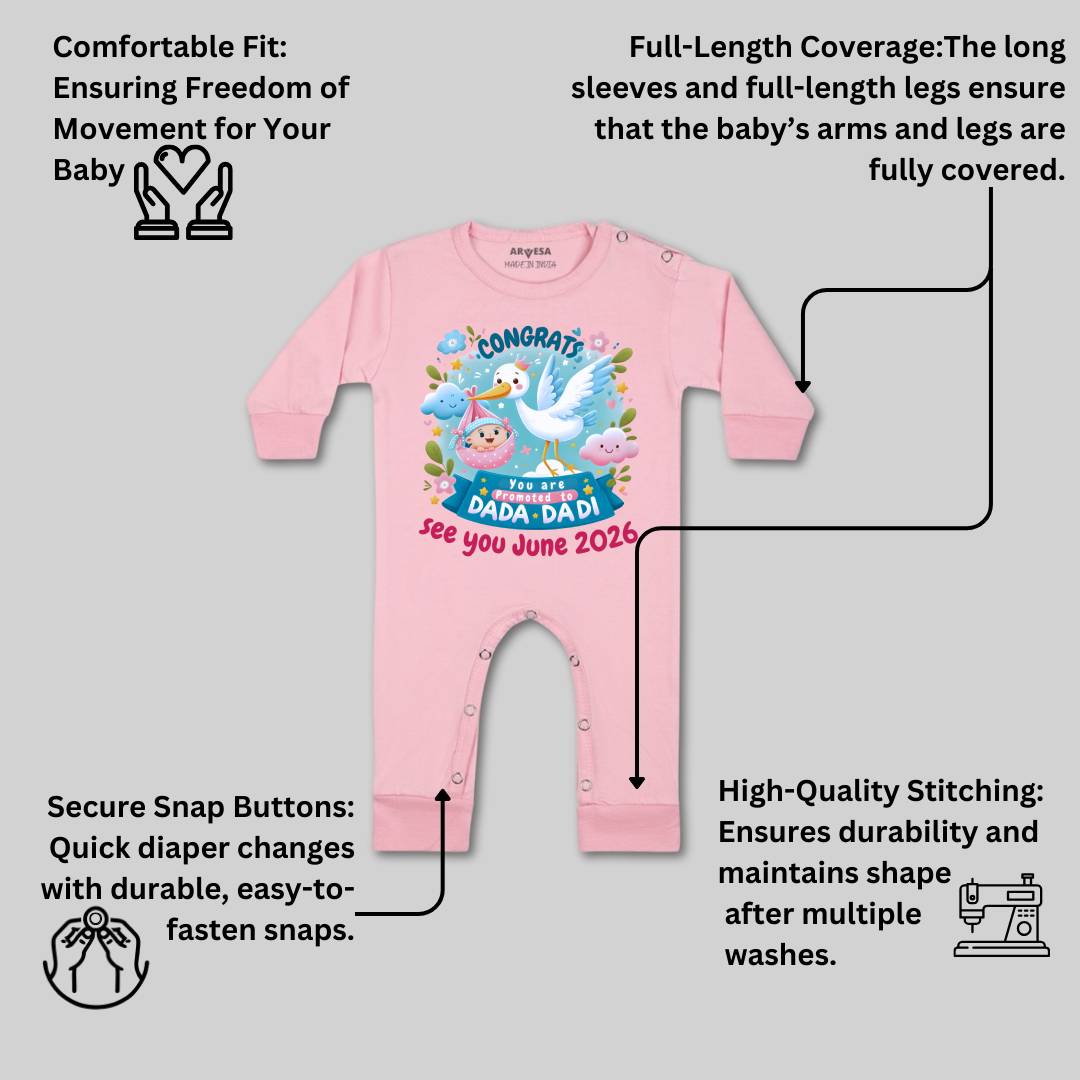 Arvesa Congrats Dada Dadi Baby Boy & Girl Dress