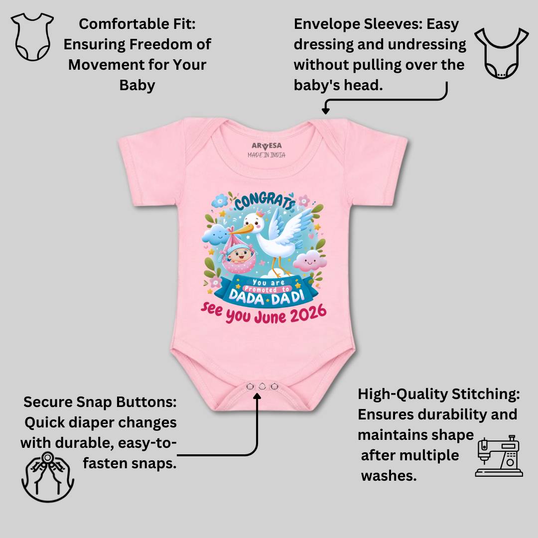 Arvesa Congrats Dada Dadi Baby Boy & Girl Dress
