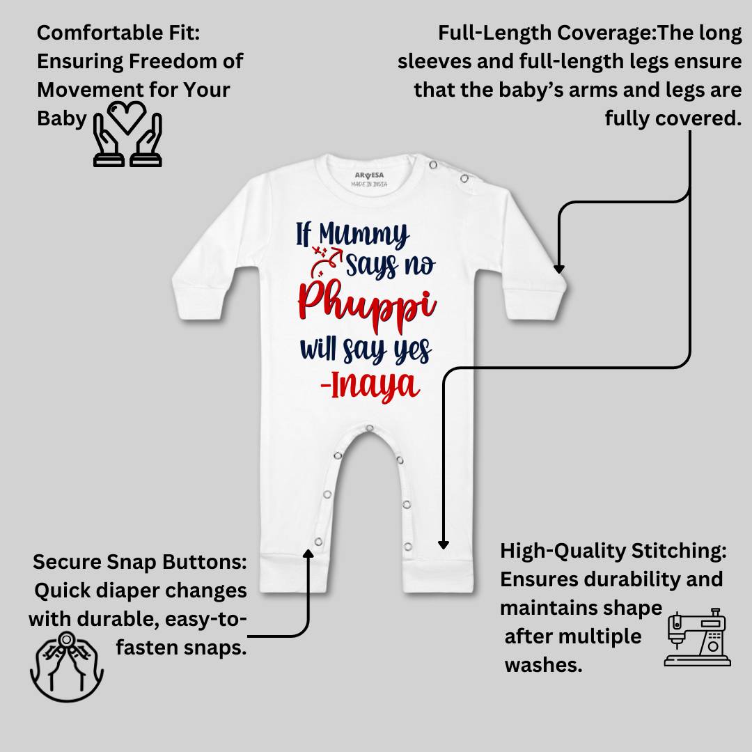 Arvesa If Mummy Says No Phuppi Say Yes Baby Boy & Girl Dress