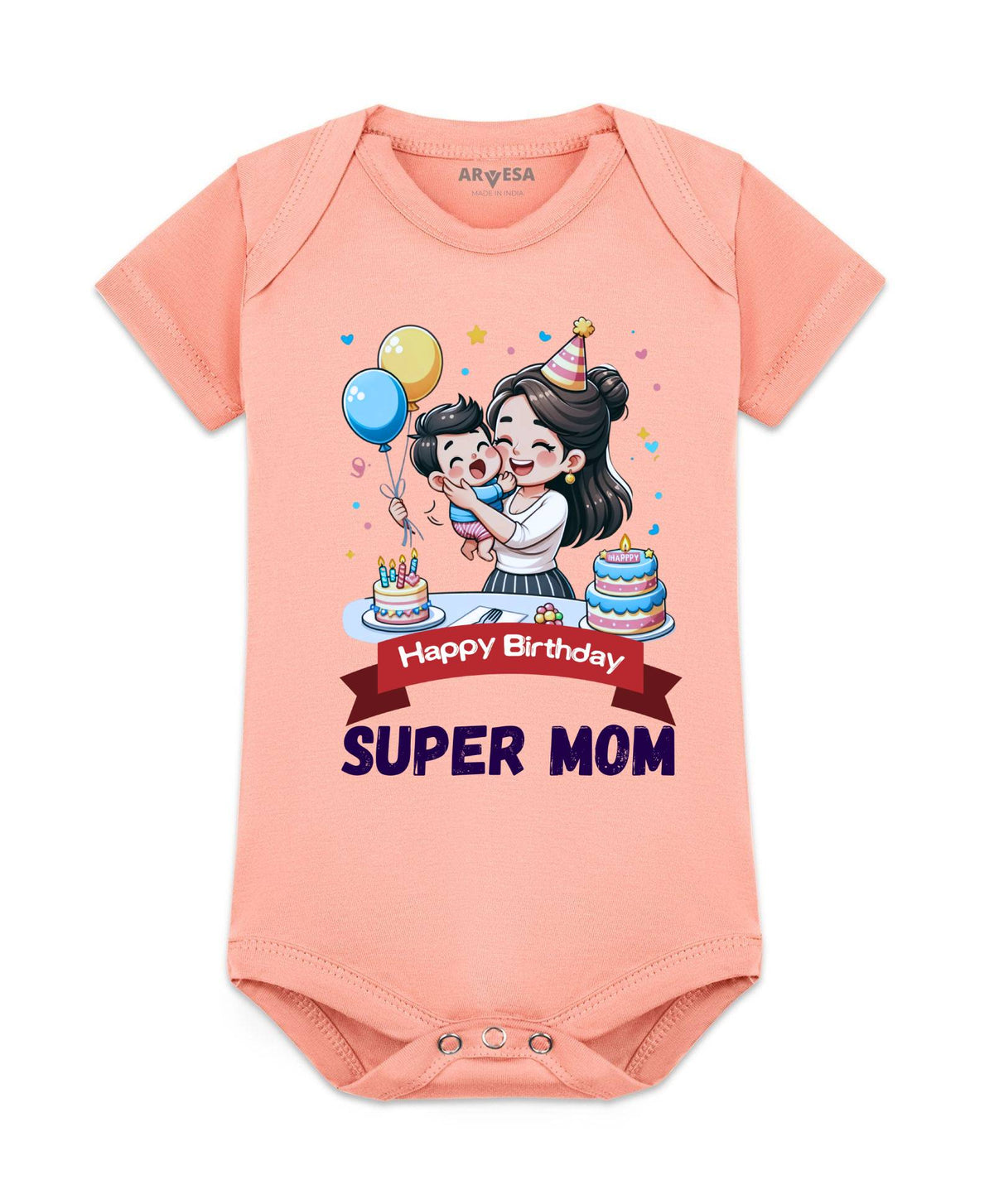 Happy Birthday Super Mom Mom Birthday - Romper