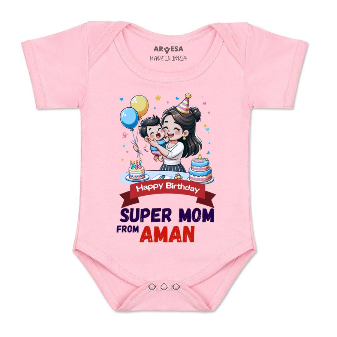 Arvesa Happy Birthday Super Mom Baby Boy & Girl Dress