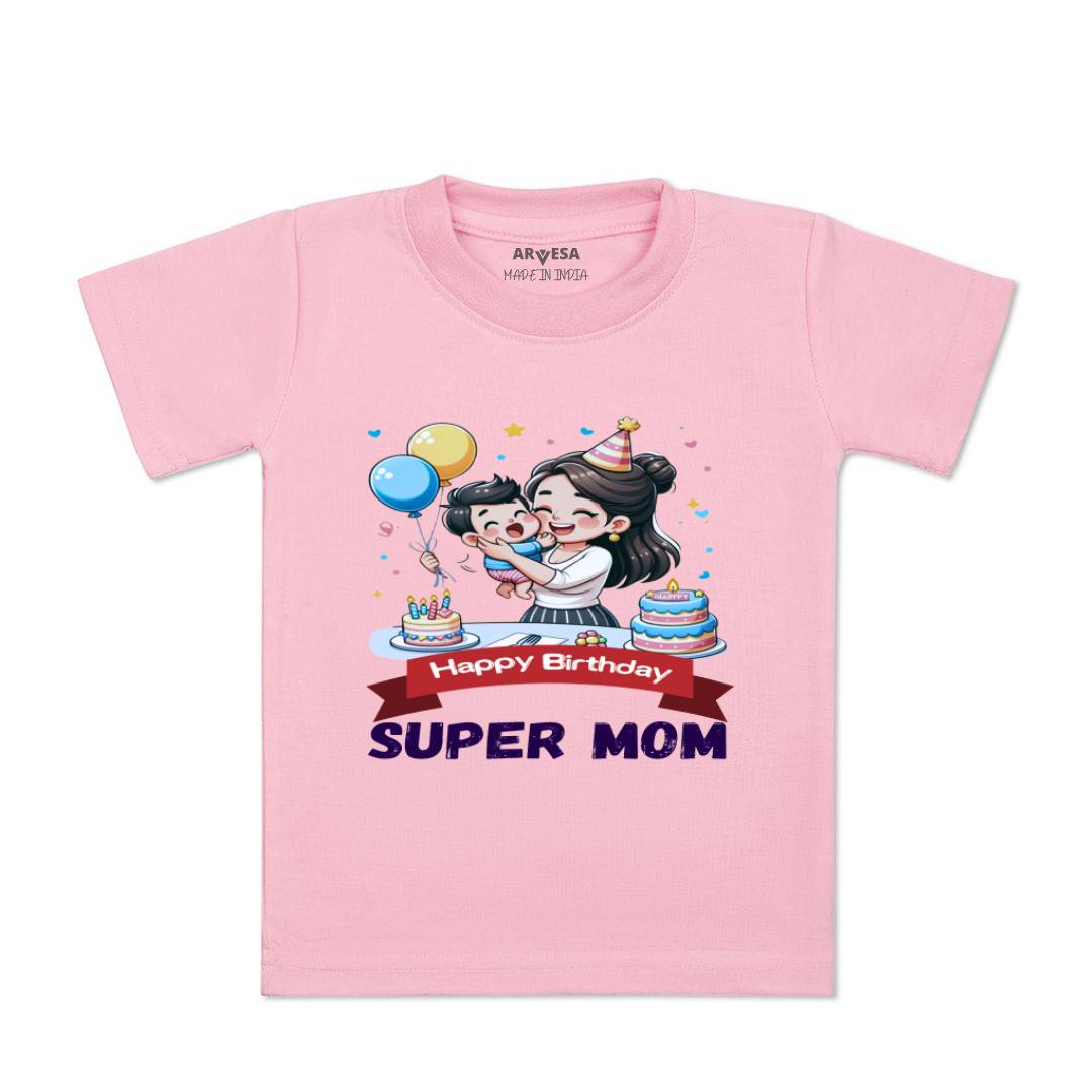 Arvesa Happy Birthday Super Mom Design-1684 White 0-3 Months Jumpsuit for Baby Boy & Girl dress .