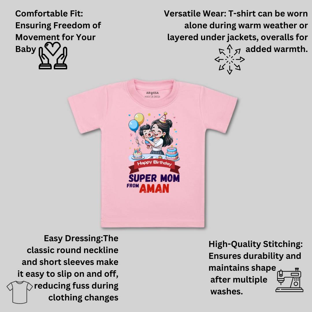 Arvesa Happy Birthday Super Mom Baby Boy & Girl Dress