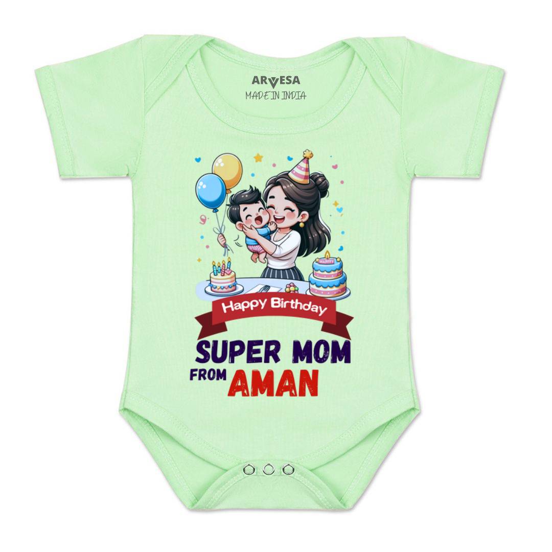 Arvesa Happy Birthday Super Mom Baby Boy & Girl Dress
