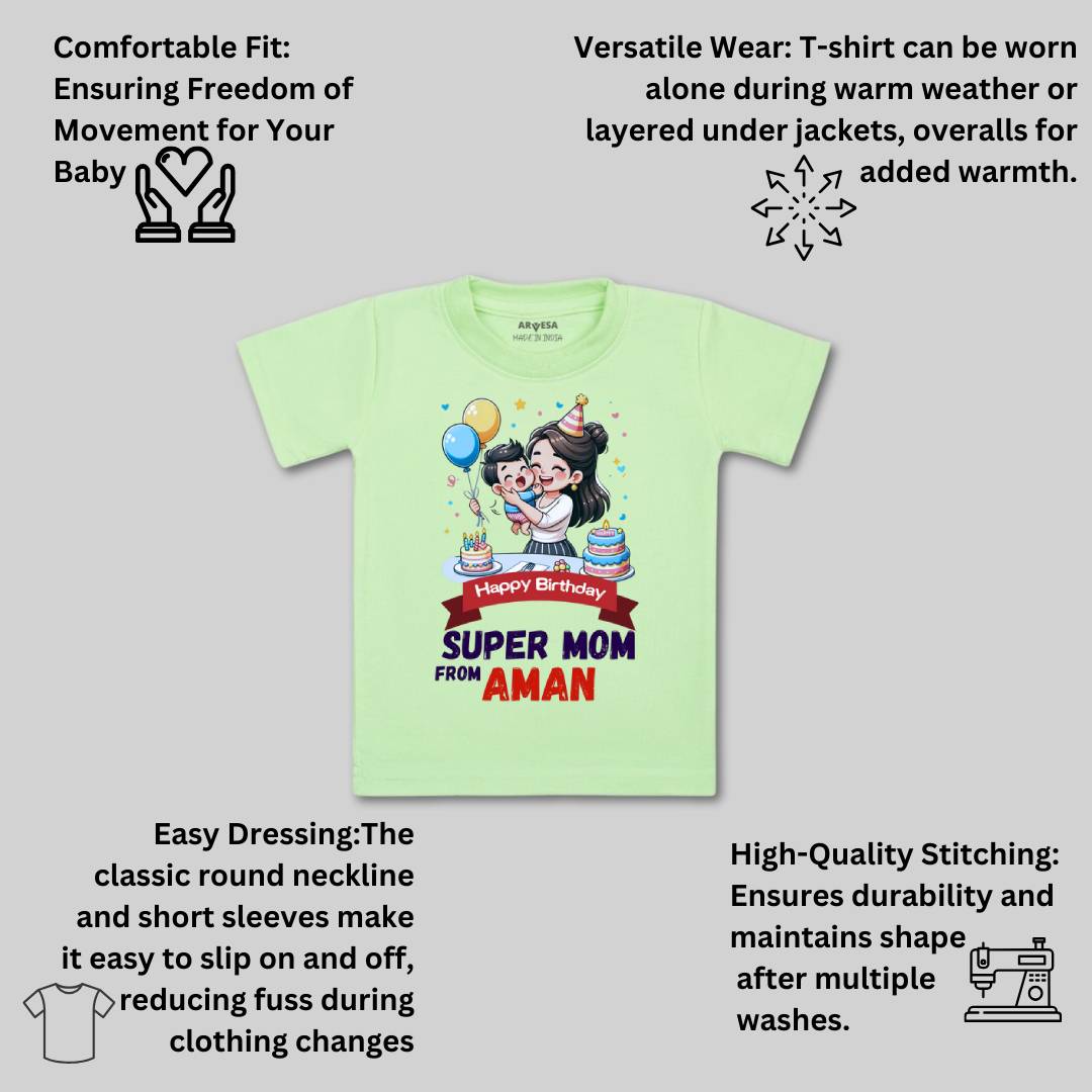Arvesa Happy Birthday Super Mom Baby Boy & Girl Dress