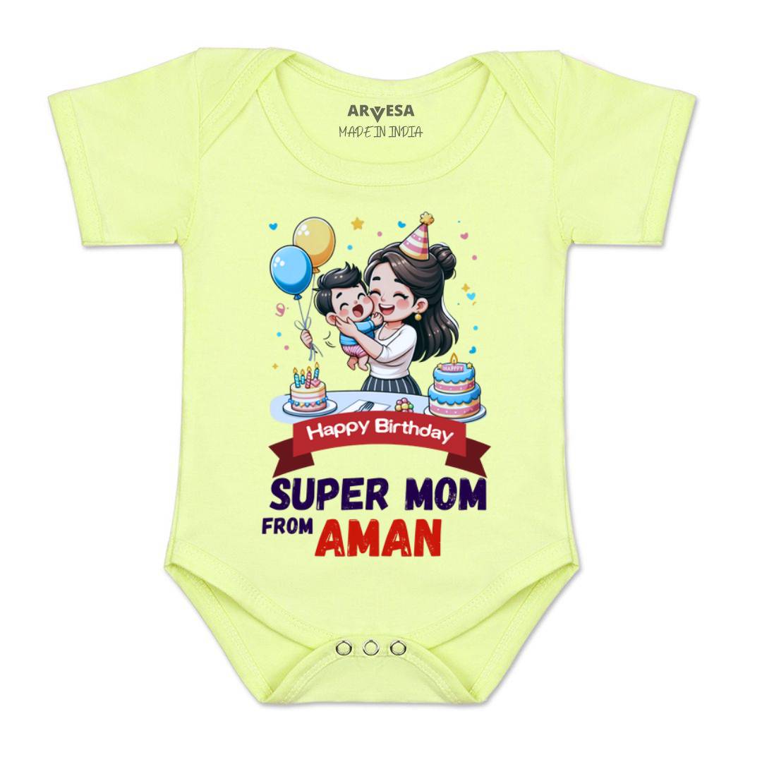 Arvesa Happy Birthday Super Mom Baby Boy & Girl Dress