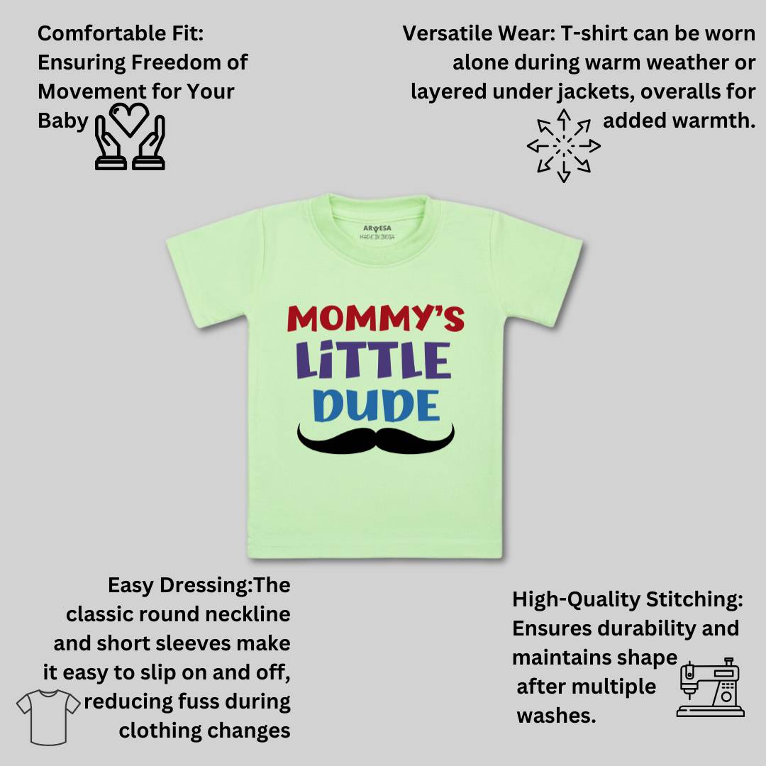 Arvesa Mommy Little Dude Design-1686 White 0-3 Months Jumpsuit for Baby Boy & Girl dress .