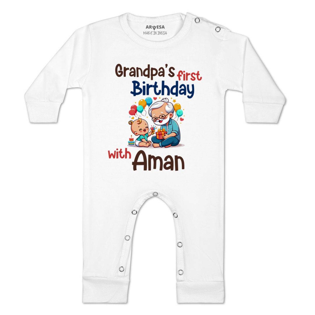 Arvesa Grandpa's First Firthday With Me Baby Boy & Girl Dress