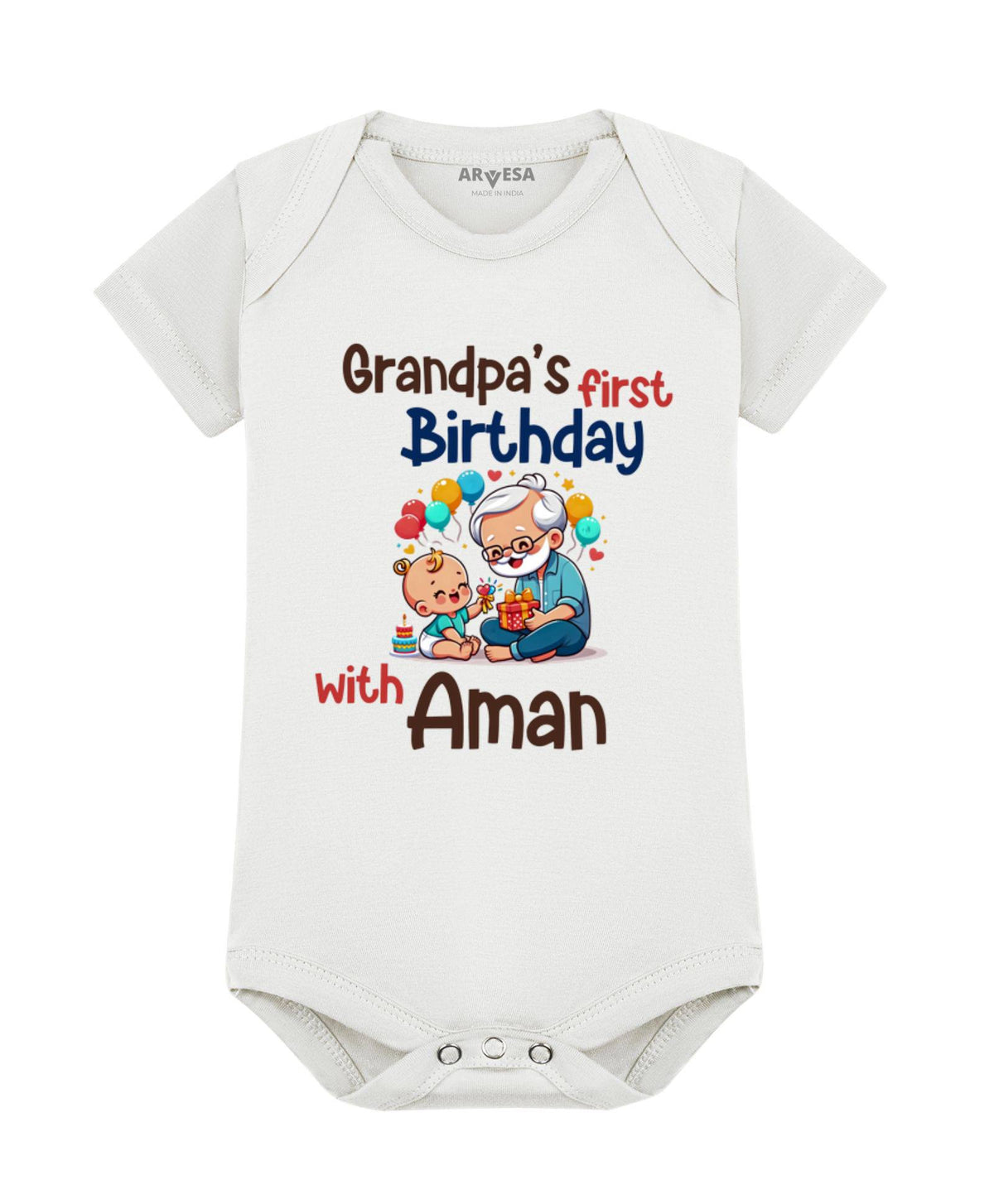 Grandpa's First Firthday With Me Family Birthday - Romper