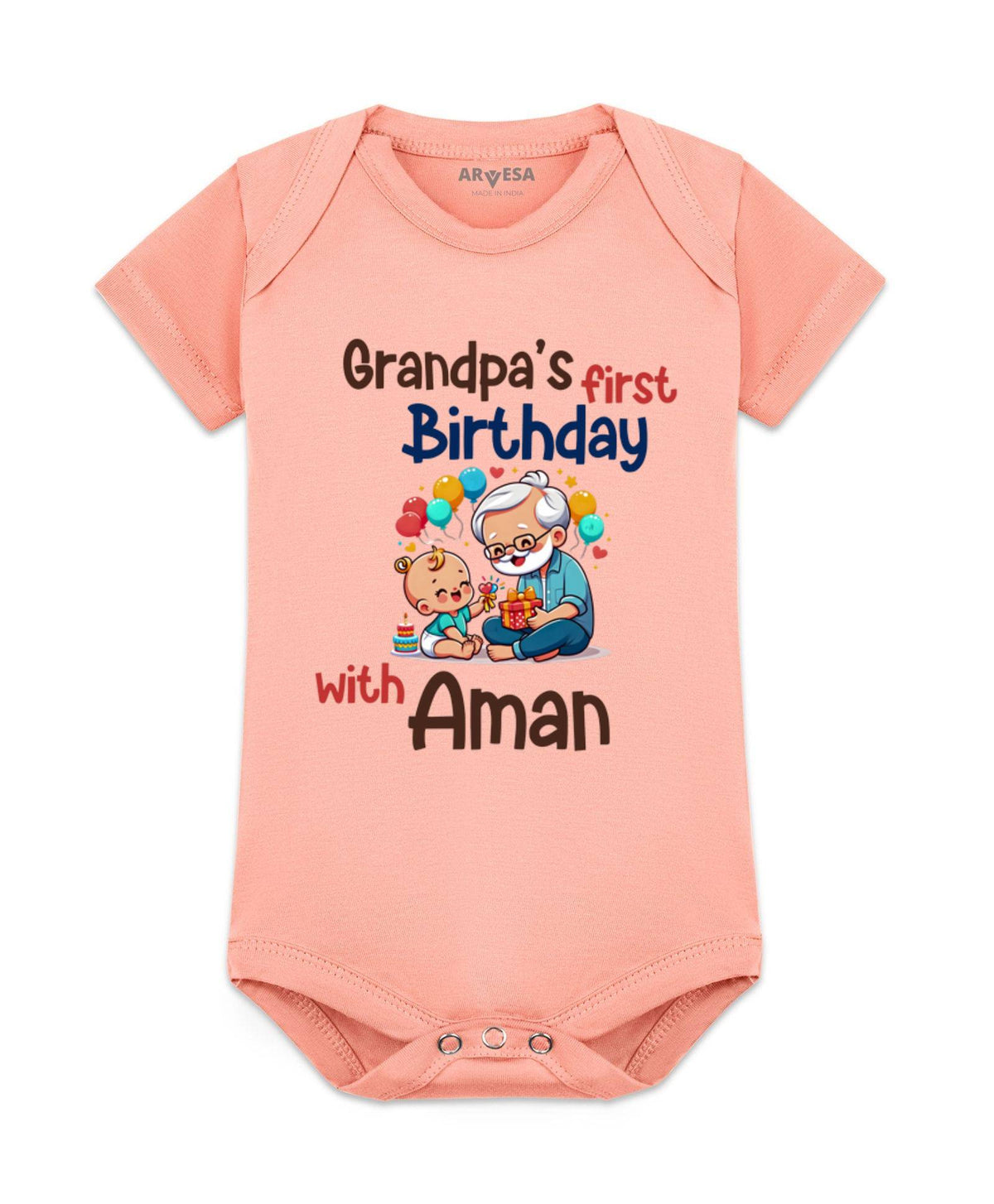 Grandpa's First Firthday With Me Family Birthday - Romper