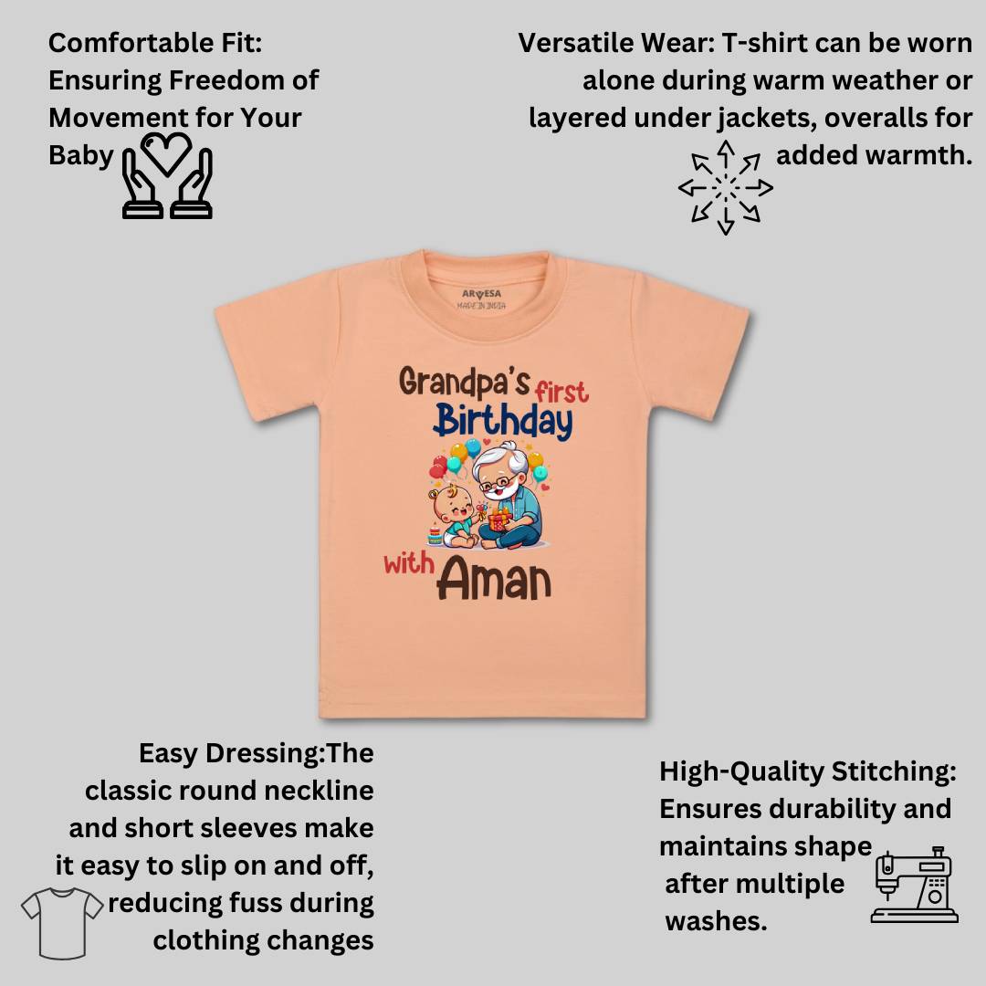 Arvesa Grandpa's First Firthday With Me Baby Boy & Girl Dress