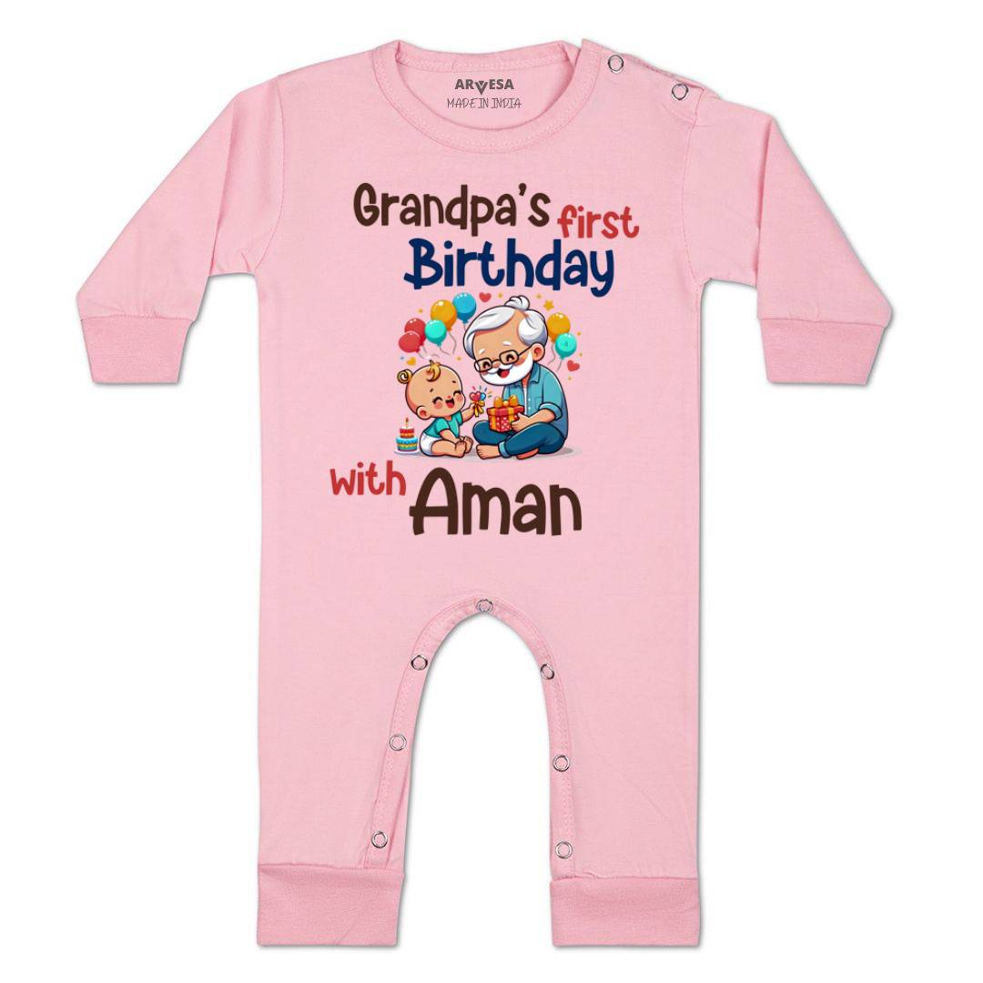 Arvesa Grandpa's First Firthday With Me Baby Boy & Girl Dress