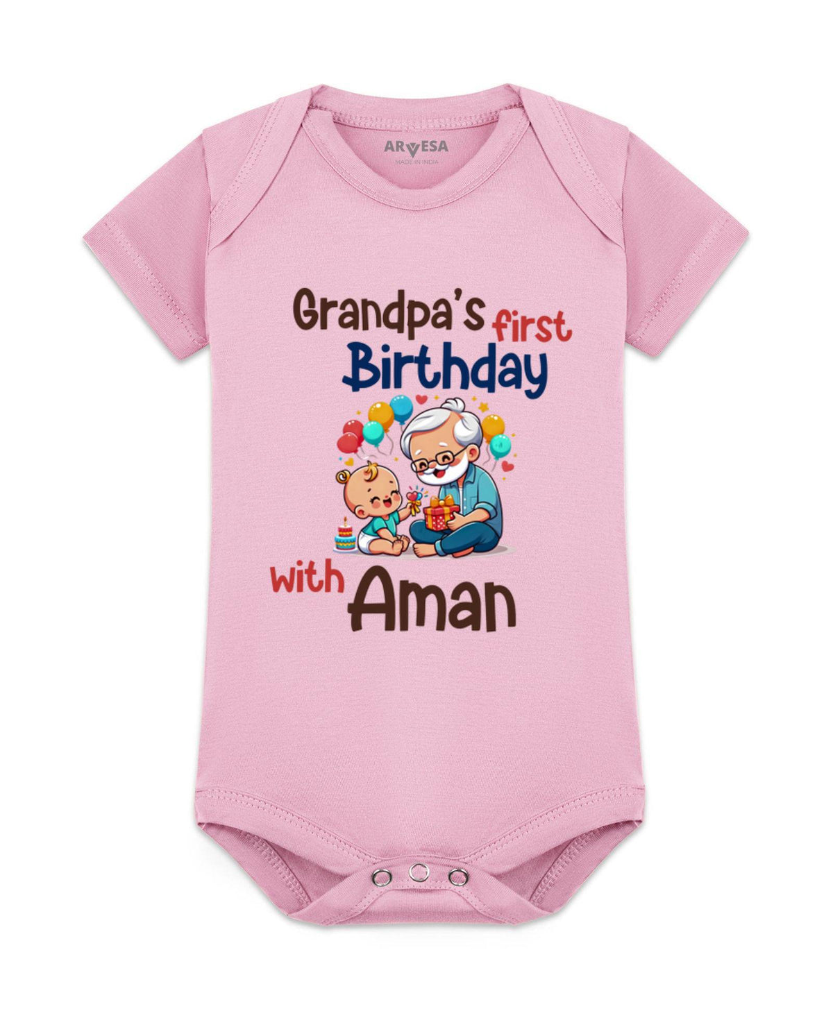 Grandpa's First Firthday With Me Family Birthday - Romper