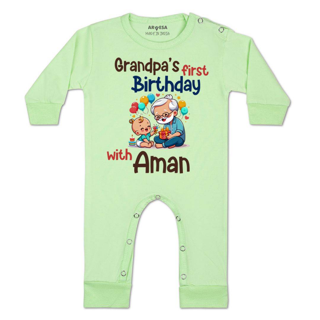 Arvesa Grandpa's First Firthday With Me Baby Boy & Girl Dress
