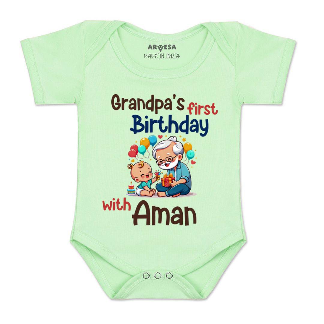 Arvesa Grandpa's First Firthday With Me Baby Boy & Girl Dress