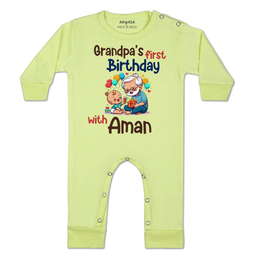 Arvesa Grandpa's First Firthday With Me Baby Boy & Girl Dress