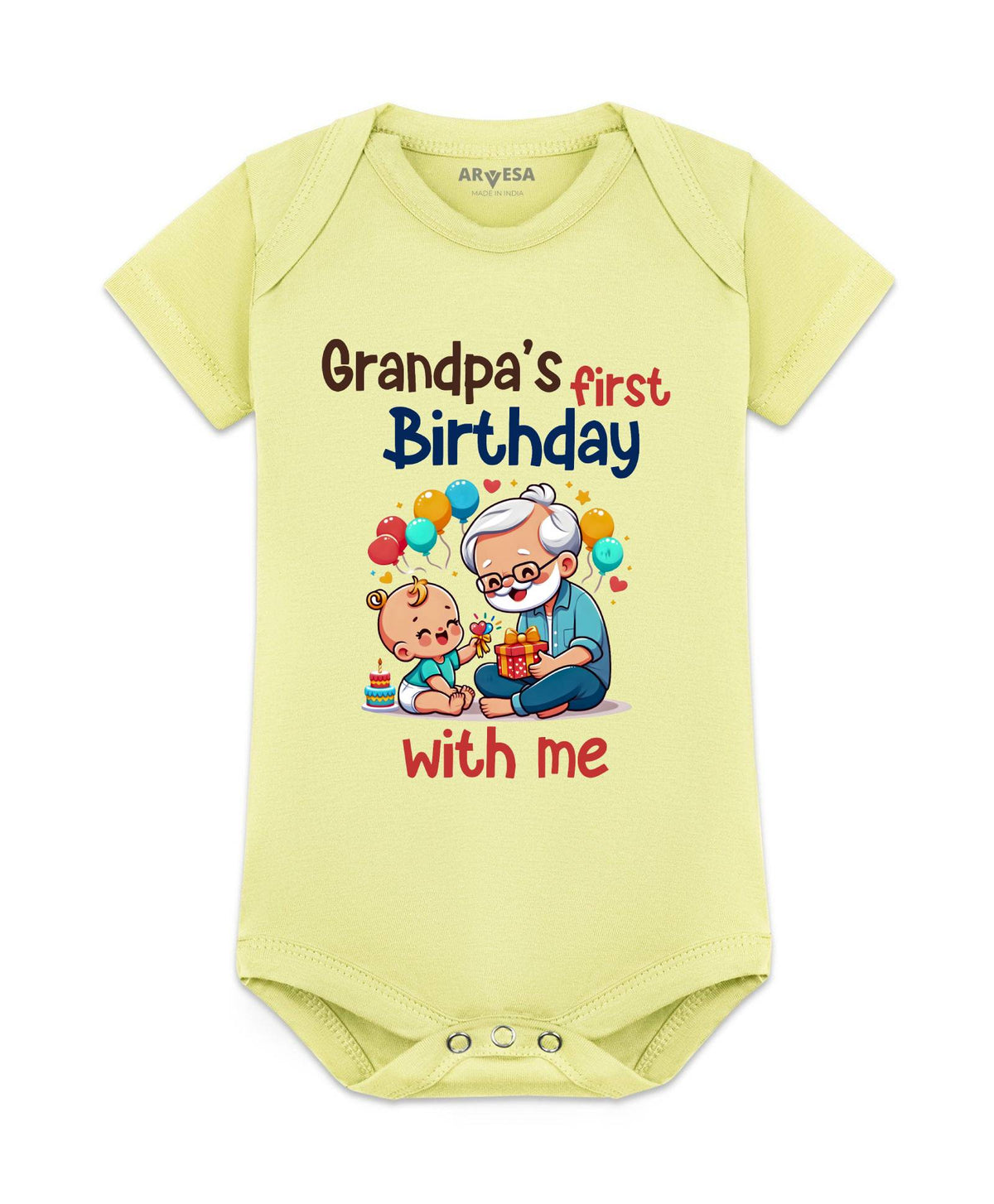 Grandpa's First Firthday With Me Family Birthday - Romper