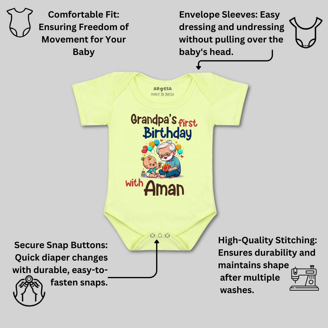 Arvesa Grandpa's First Firthday With Me Baby Boy & Girl Dress