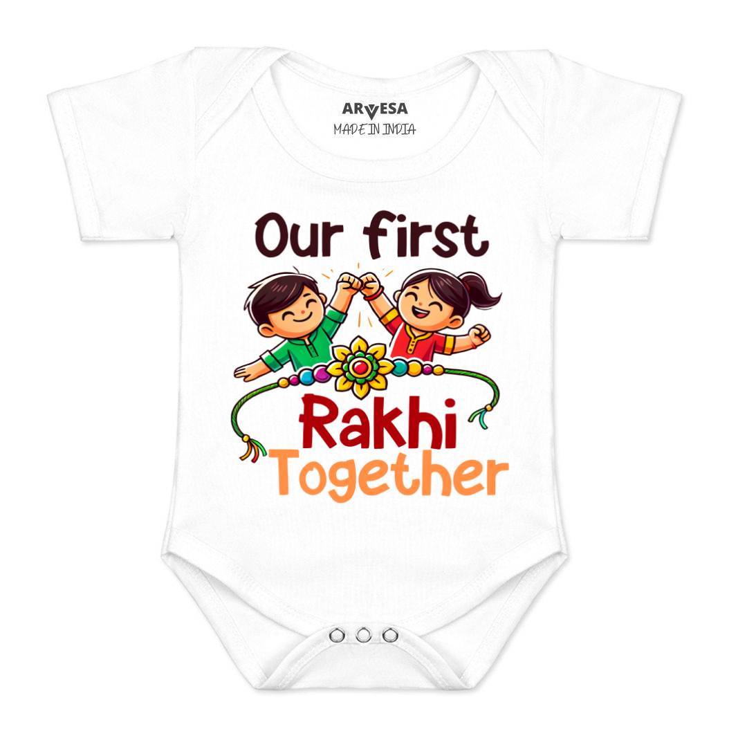 Arvesa Design-1705 Rakhi My First Baby Boy and Baby Girl Dress .