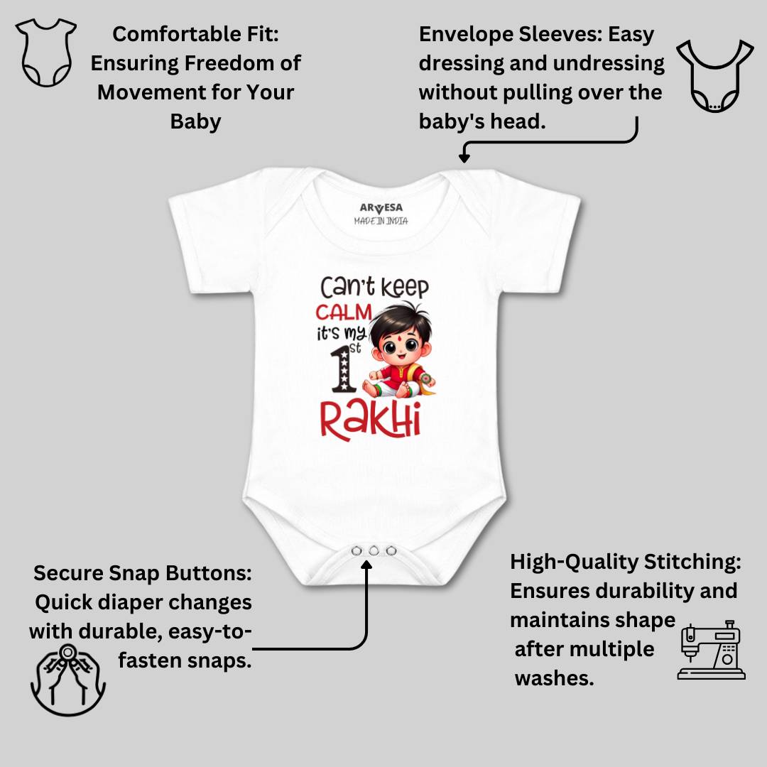 Arvesa Design-1708 Rakhi My First Baby Boy and Baby Girl Dress .