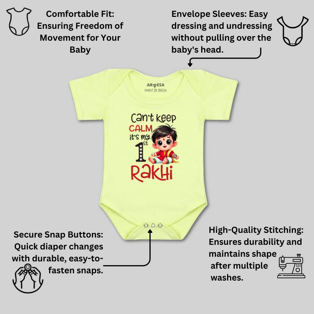 Arvesa Design-1708 Rakhi My First Baby Boy and Baby Girl Dress .
