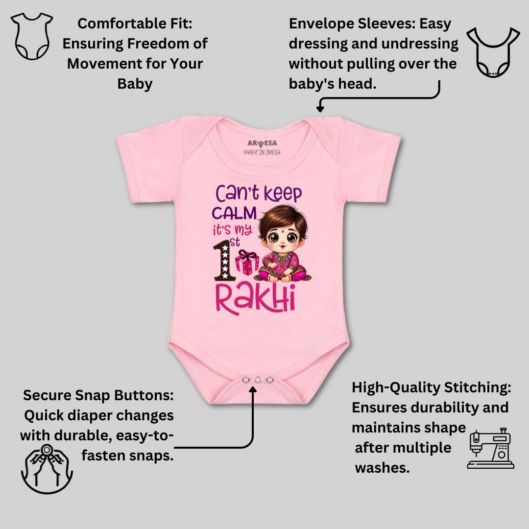 Arvesa Design-1709 Rakhi My First Baby Boy and Baby Girl Dress .