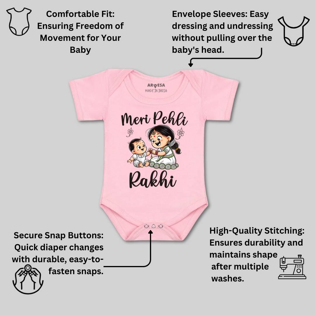 Arvesa Design-1710 Rakhi My First Baby Boy and Baby Girl Dress .